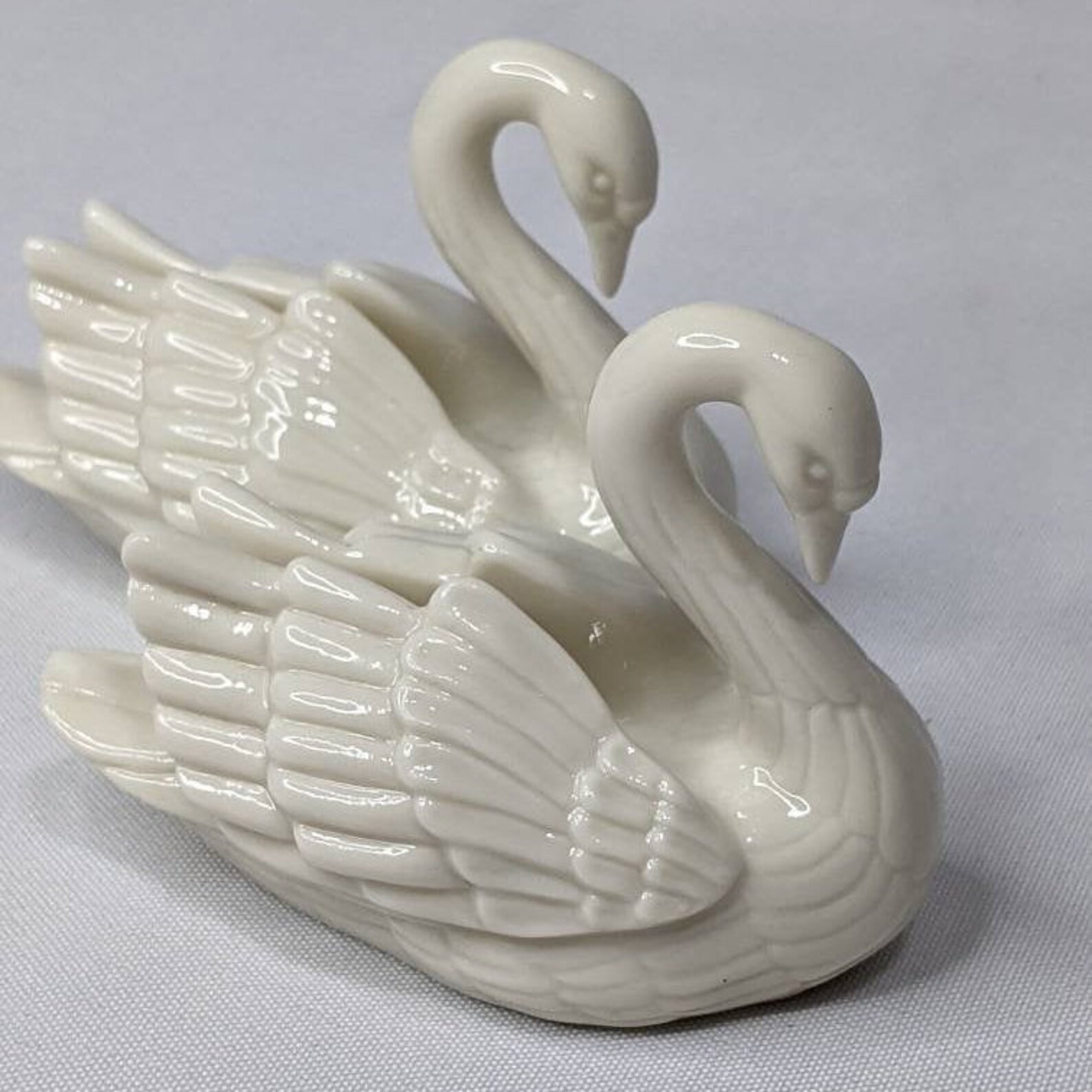 Vintage Lenox Swan Figures Card Holders Figurines Set of 2 Etsy