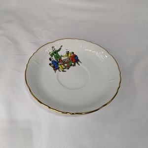 Vintage Tea Saucer - Men Playing Chess