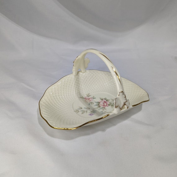 Vintage Mikasa Bone China Basket Dish Gem