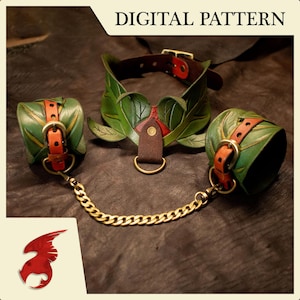 DIGITAL PATTERN: Leafy Collar & Cuffs Set