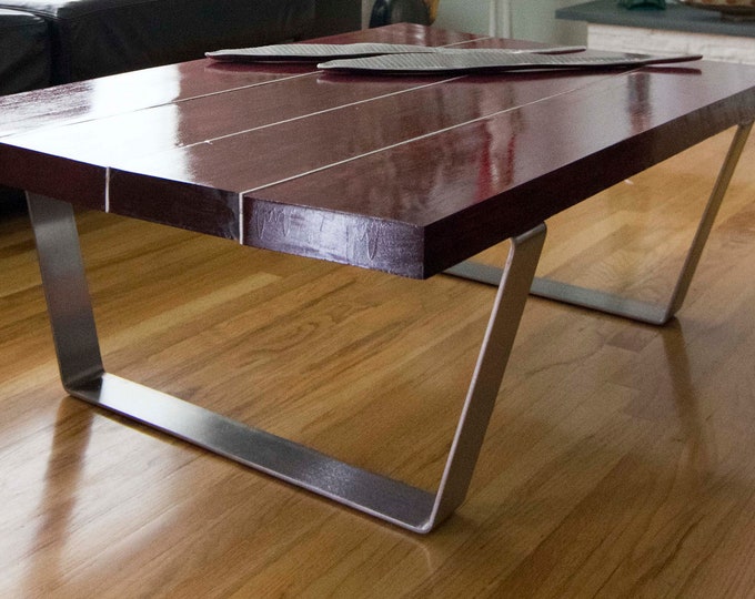 Brushed Stainless Steel Metal Trapezoid Table/Bench Legs - Custom Sizes!