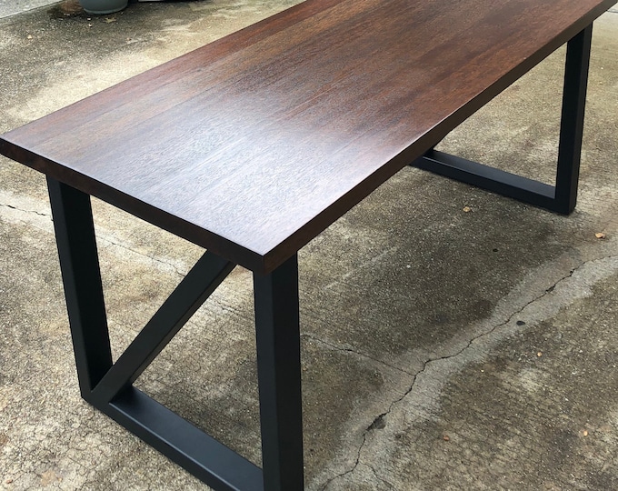 Steel Metal Table Legs, Rectangular Cross Brace Style - Any Size/Color!