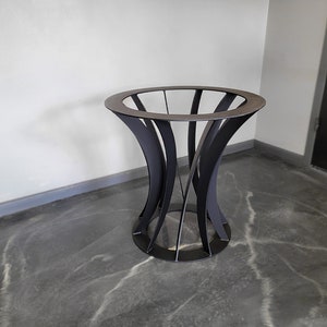 Metal Table Base REVERSE TWISTED TULIP - Any Size/Color