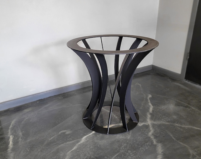 Metal Table Base REVERSE TWISTED TULIP - Any Size/Color