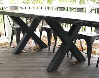 Metal Table Legs, Industrial X-Frame Style - Any Size and Color!