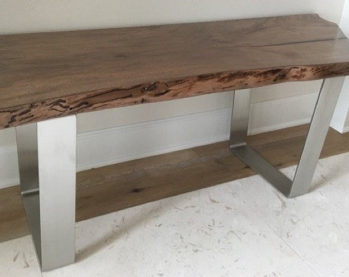 Brushed Stainless Steel Metal Trapezoid Table/Bench Legs - Custom Sizes!