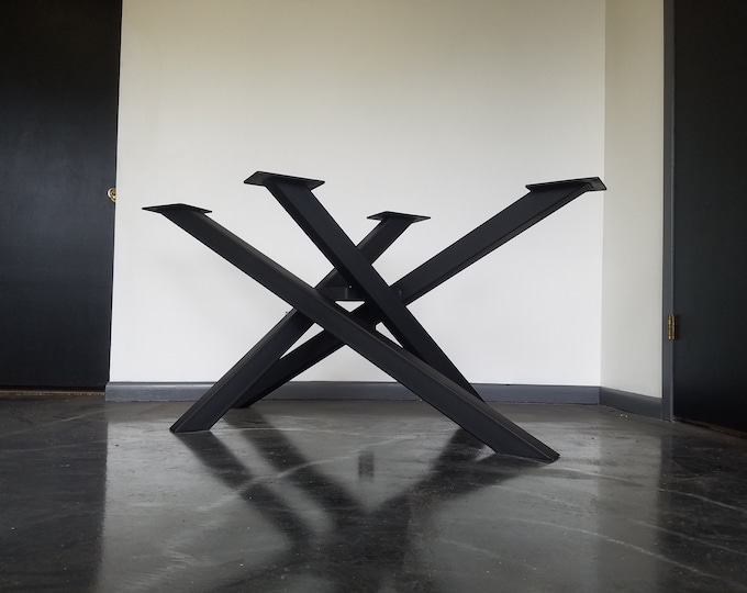 Metal Table Base, Criss Cross Style - Any Size/Color