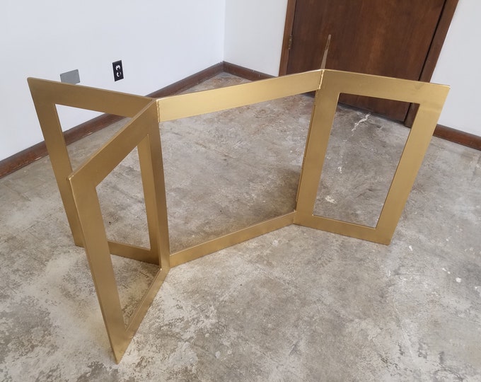 Flat Bar Style Metal Table Base - Any Size/Color