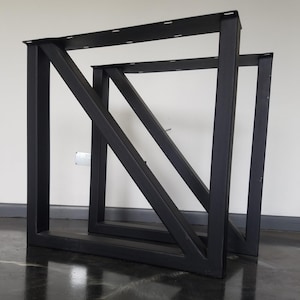 Custom Cross Brace Style Metal Table Legs, Welded Steel Industrial Legs, Any Size
