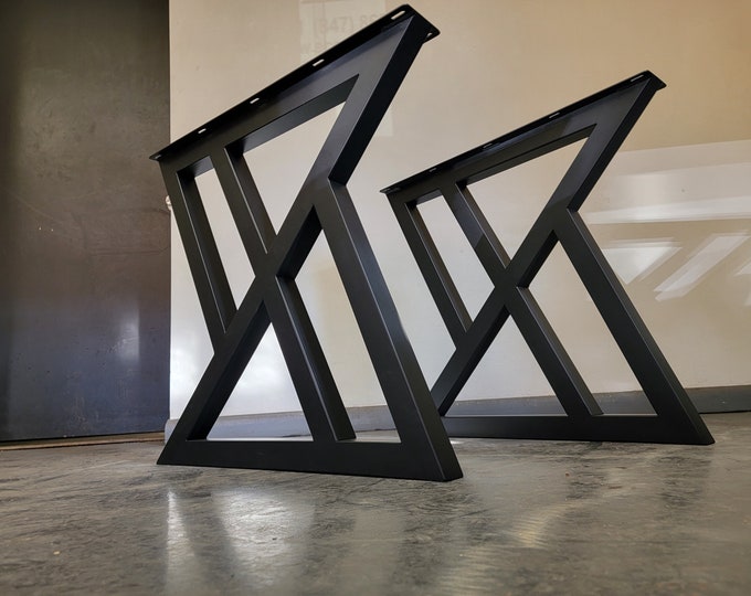 Metal Table Legs, Slant X-Frame Style- Any Size and Color!
