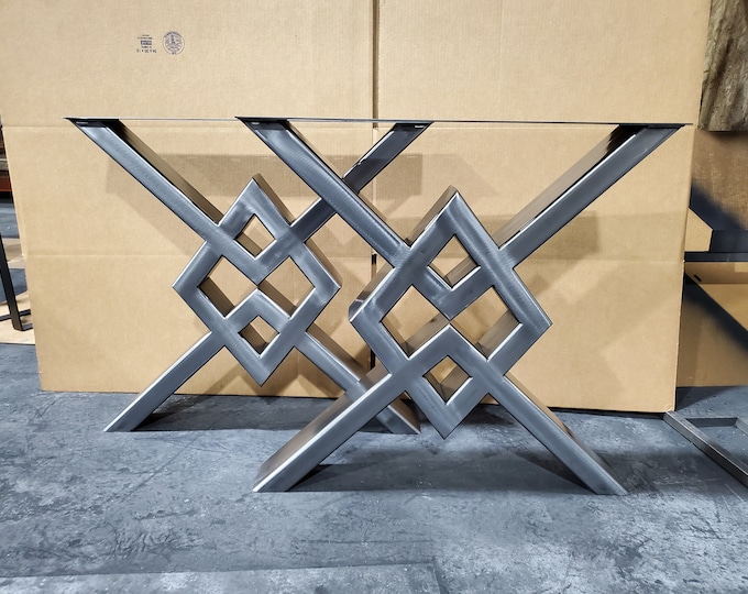 Inverted Diamond Style Metal Table Legs - Any Size/Color
