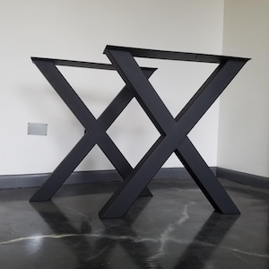 Metal Table Legs, Industrial X-Frame Style - Any Size and Color!