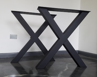 Metal Table Legs, Industrial X-Frame Style - Any Size and Color!