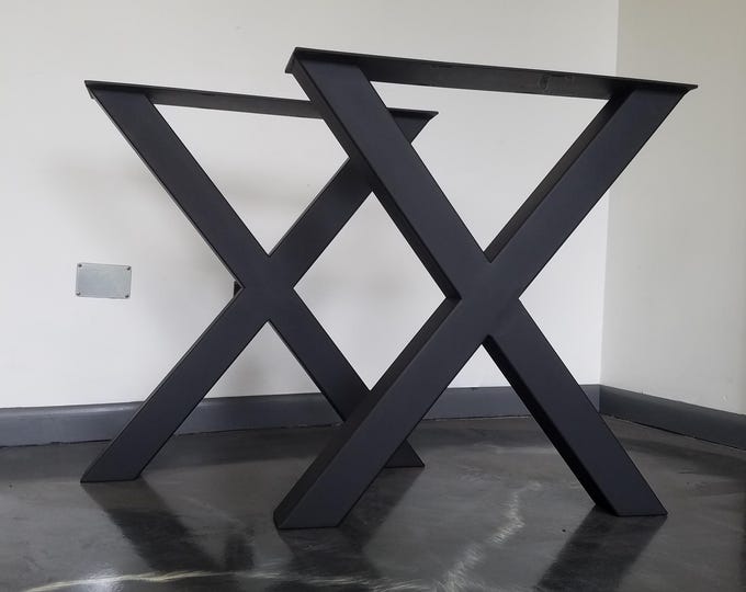 Metal Table Legs, Industrial X-Frame Style - Any Size and Color!