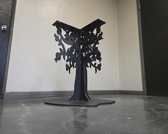 Tree Style Metal Table Base - Trestle Base for Round or Square Dining Table, Kitchen Table, Conference Table, and more - Made-to-order