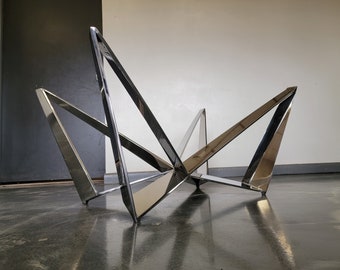 Polished Stainless Scorpion Style Metal Table Base - Any Size