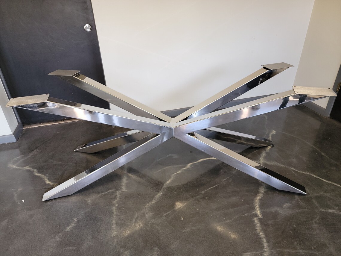 Polished Stainless Spider Style Metal Table Base - Any Size - Etsy