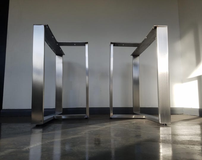 Brushed Stainless Steel T-Shaped Style Metal Table Legs