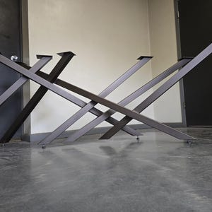Crossover Style Metal Table Base | Made to order for Dining Tables, Desks, Coffee Tables, Conference Tables, and More!