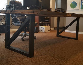 Steel Metal Table Legs, Rectangular Cross Brace Style - Any Size/Color!