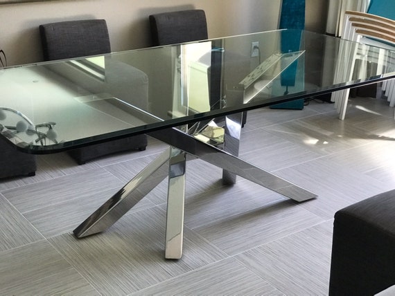 Polished Chrome Criss Cross Style Metal Table Base Any Size Etsy Canada