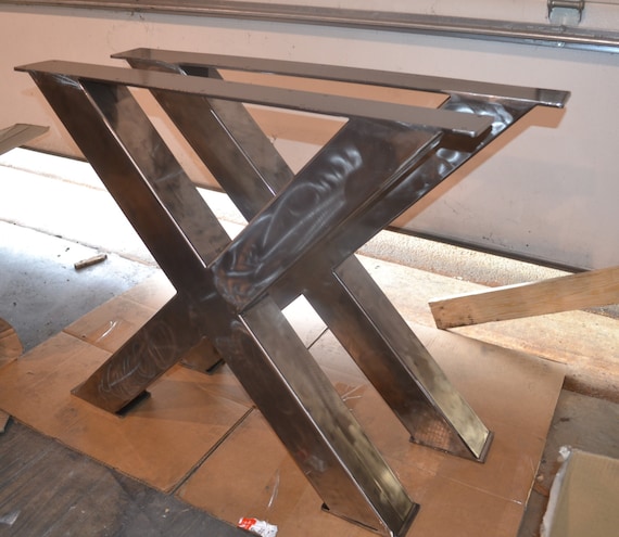 Metal x frame table on sale legs