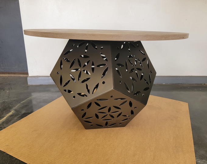 Metal Table Base PENTAGON SCULPTURE STYLE - Any Size/Color
