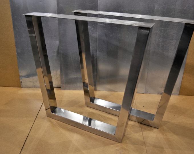 Polished Stainless Steel Metal Tapered Table Legs - Any Size!