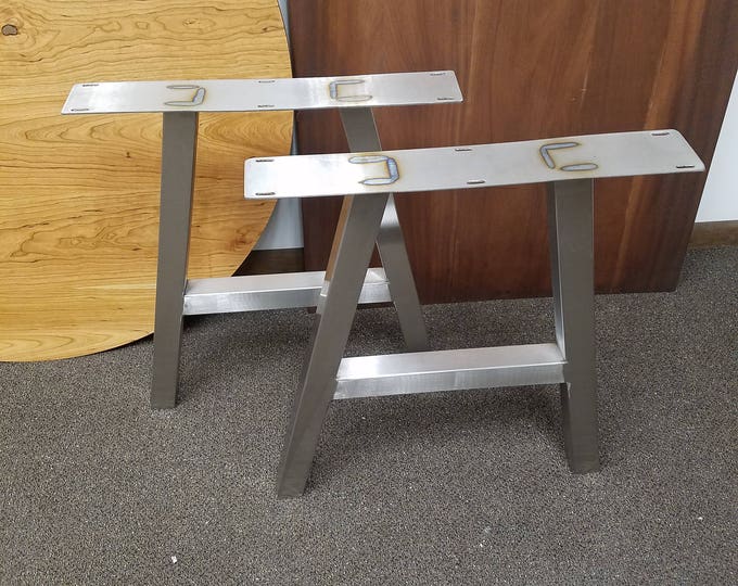 Brushed Stainless A-Frame Table/Desk/Bench Legs - Any Size!