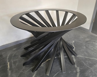 Custom Vortex Style Metal Pedestal Base, Welded Steel Table Base, Any Size