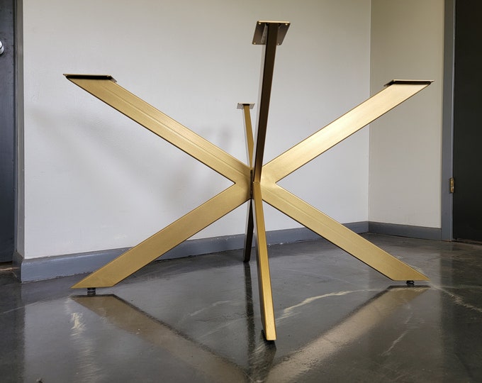 Metal Table Base, Rectangular Cross-X - Any Size/Color