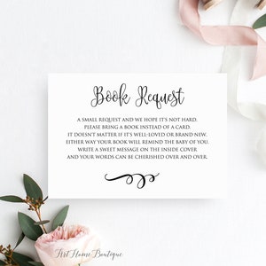 Apportez un livre au lieu d'une carte, Apportez un livre encart pour baby shower, Carte de demande de livre, TÉLÉCHARGEMENT IMMÉDIAT, Fichier numérique, BS59