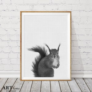 Squirrel Print, land Nursery Print, lands Animals, Baby land, Modern Wall Decor, Squirrel Wall Decor, Nursery Art Prints