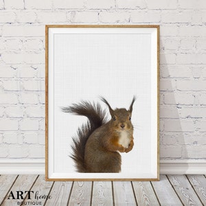 Squirrel Print, land Nursery Print, lands Animals, Baby land, Modern Wall Decor, Squirrel Wall Decor, Nursery Art Prints