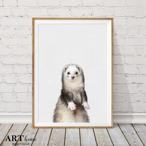 Ferret Print,  Nursery Animal Print, land Nursery Print, Modern Wall Decor, Safari Wall Decor, Nursery Art