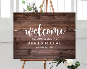 Rustic Wedding Welcome Sign, Rustic Welcome Sign, Country Wedding Sign, Digital file, W1418