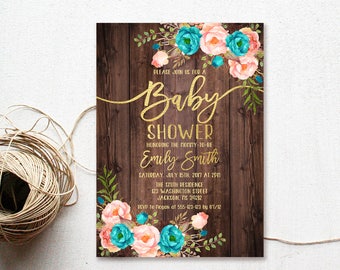 Coral baby shower | Etsy