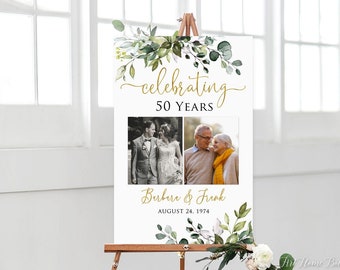 Comemorando 50 anos, Foto Aniversário de boas-vindas, Placa de boas-vindas do 50º aniversário, Placa de bodas de ouro, Arquivo digital, W1128-5