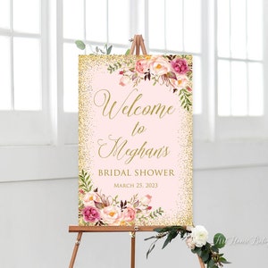 Welcome Bridal Shower Sign, Bridal Shower Welcome Sign, Large Welcome Sign, Floral Welcome Sign, Large Poster, Printable Sign, W130