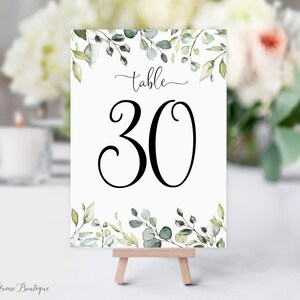 Greenery Table Numbers, Botanical Table Numbers, Greenery Wedding Table Numbers, Birthday Table Numbers, W1124