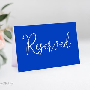 Panneau réservé mariage bleu roi, panneau réservé mariage, panneau sièges réservés, panneau réservé bleu Royal, fichier numérique, W1271