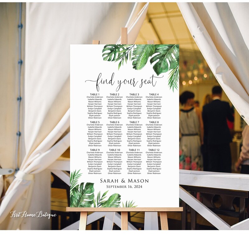 Wedding Seating Chart Sign - Etsy