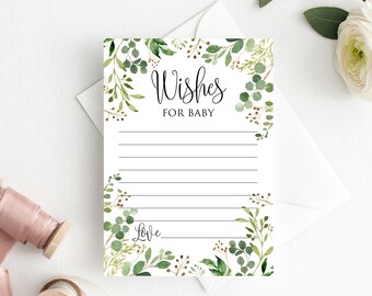 Groene babyshowerwensen voor babykaarten, tuinbabyshower, digitaal bestand, BS34