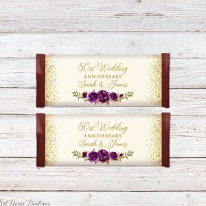 50th Anniversary Candy Wrapper Favors Gold Anniversary Candy - Etsy
