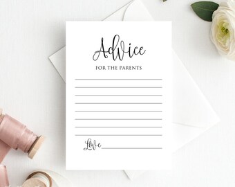 Advieskaarten babyshower, laat je advies achter, advies voor de ouders, direct downloaden, digitaal bestand, BS59