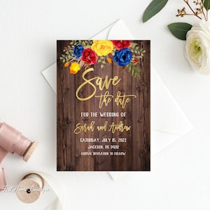 Mexican Wedding Save the Date Card, Digital File, W810