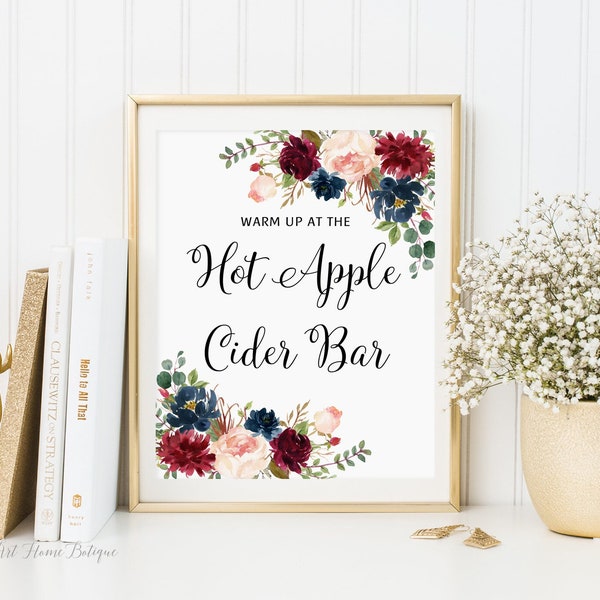 Hot Apple Cider Bar Sign Etsy