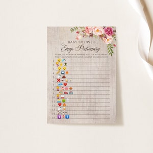 Blush Baby Shower Emoji Pictionary Game, Baby Shower Games, Baby Shower Emoji Game, Digital File, BS377