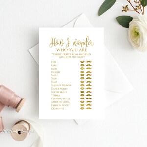 Baby Traits Game, Guess The Features Baby Shower Game, Gold Baby Shower Games, Instant Download, Digital File, BS891