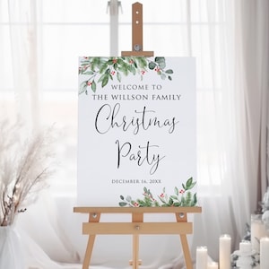 Christmas Party Welcome Sign, Winter Welcome Sign, Holiday Welcome Sign, Digital File, W1252-1